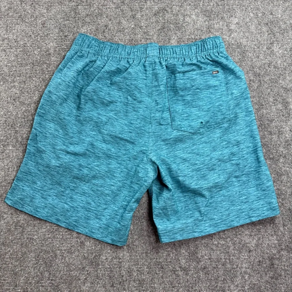 Hurley Swim Shorts Large Blue Heathered 4-Way Stretch Regular Fit NWT Mens